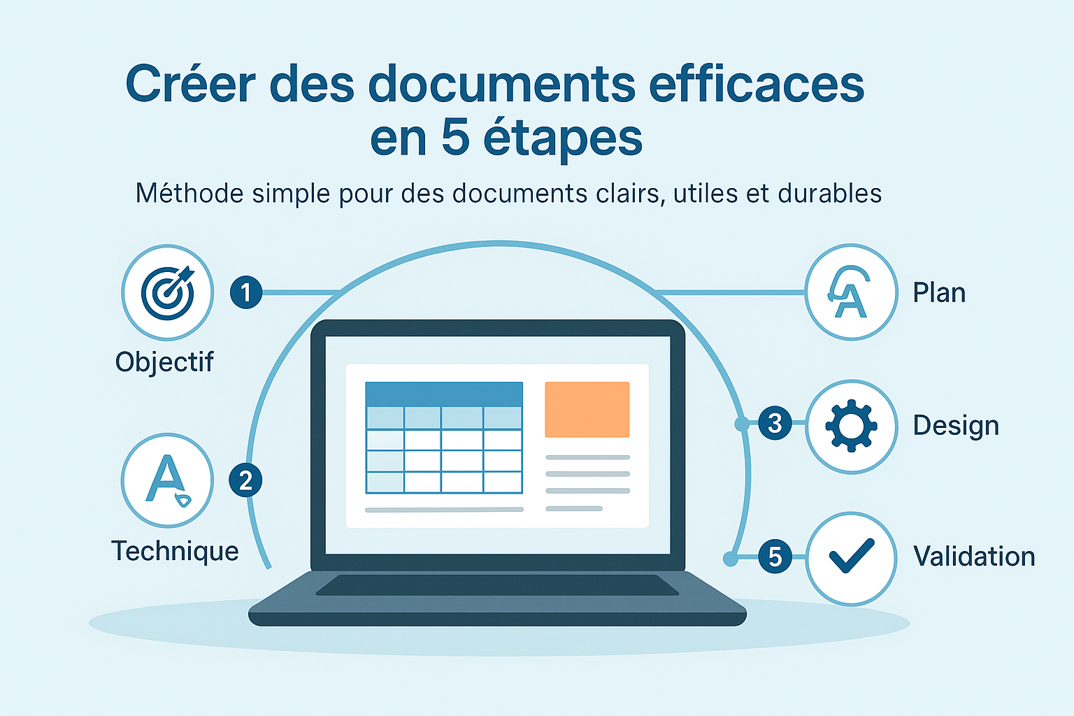 Méthode en 5 étapes pour créer des documents clairs, efficaces et rapides à produire